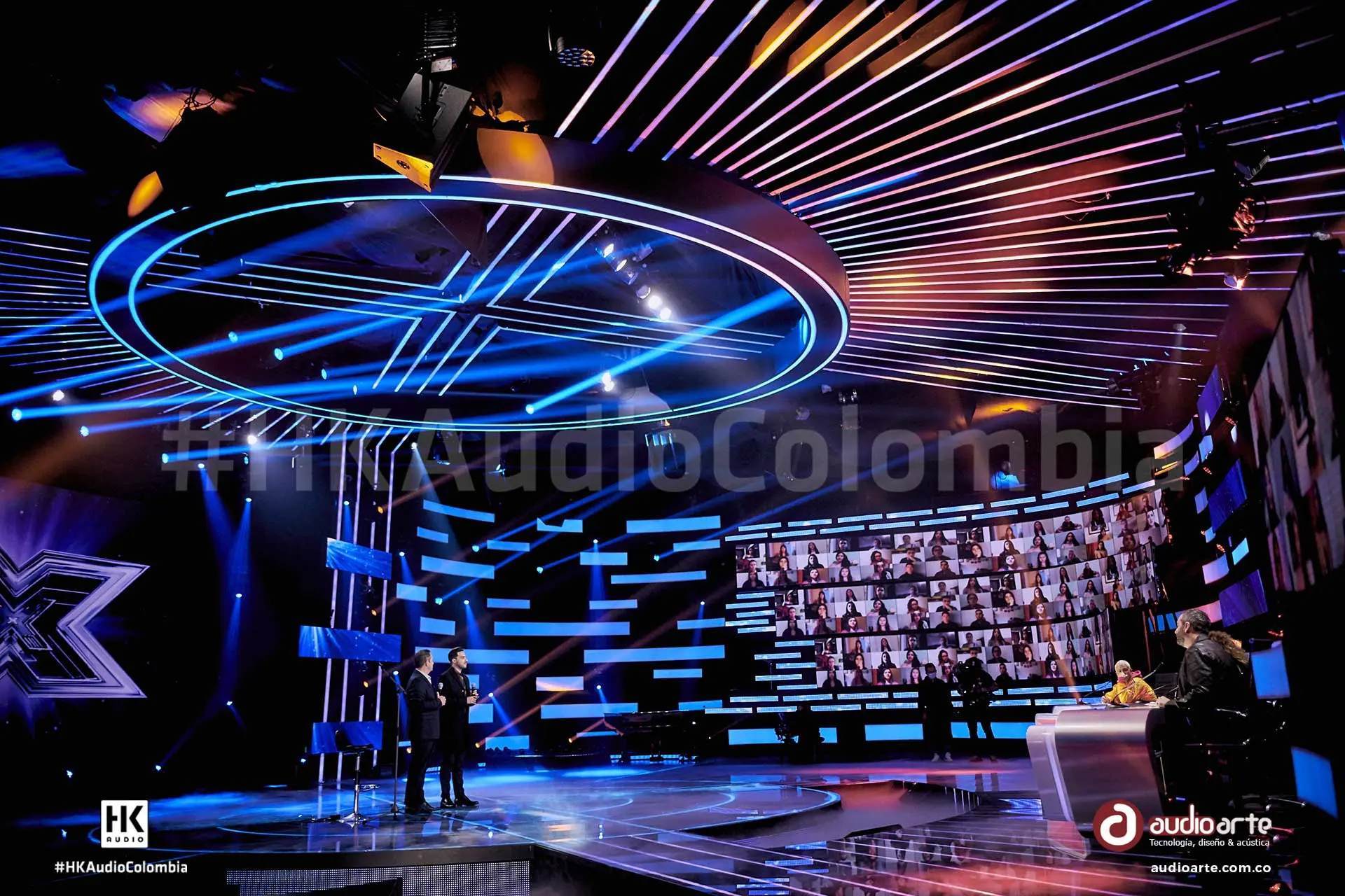 Aestudio en RCN televisión para programa Factor X en Colombia, por Audio Arte S.A.S.